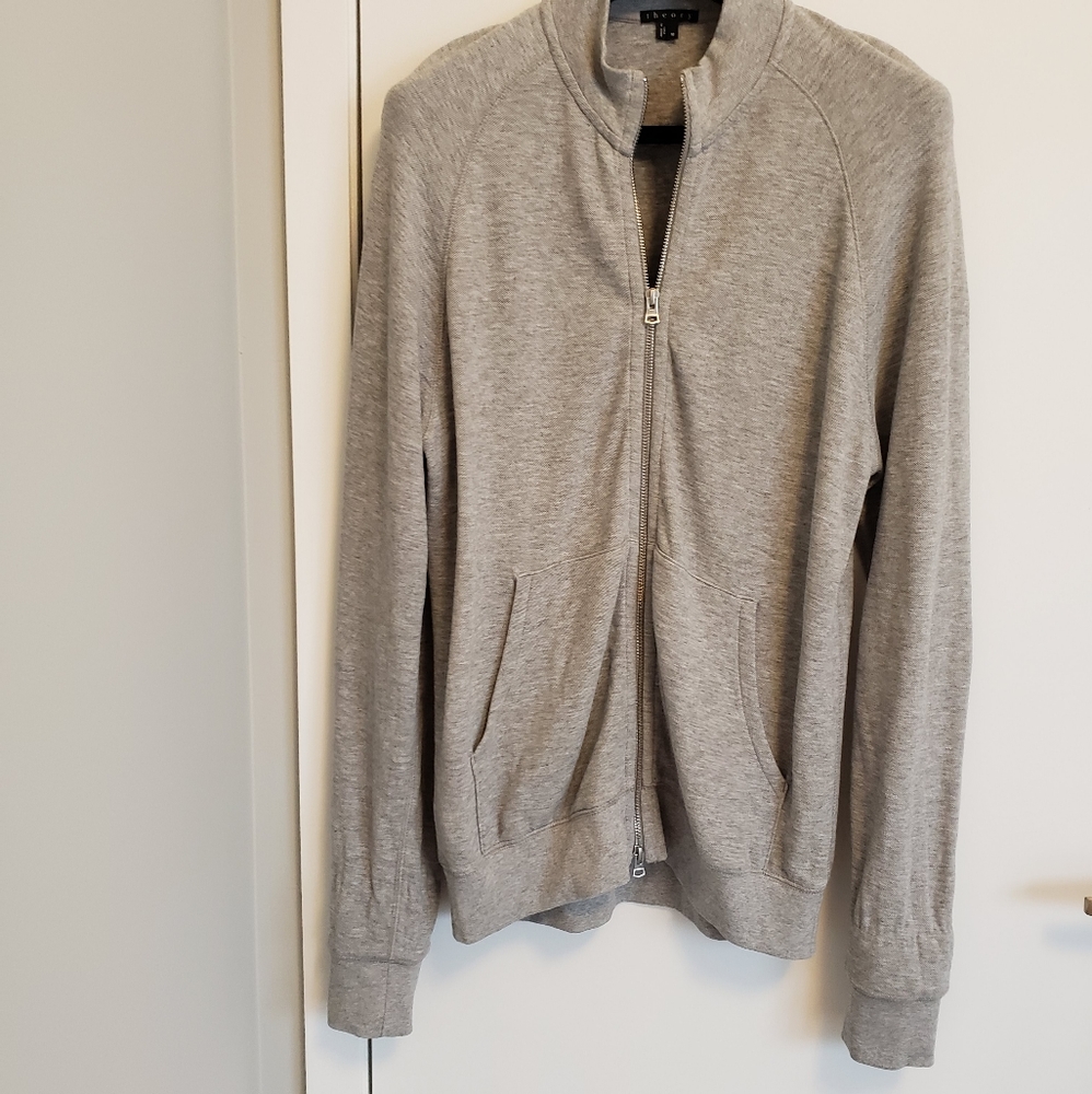 Men's Theory Cotton Zip-Up Sweater